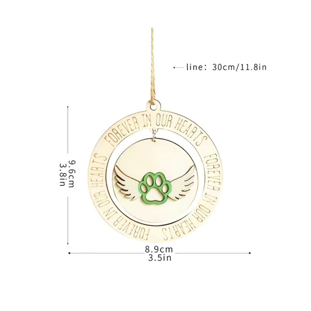 Round Angel Pet Paw Christmas Ornament - Picture 5 of 5
